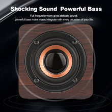 Load image into Gallery viewer, Q1 Wooden Mini Portable Mega Bass Wireless Bluetooth Speaker