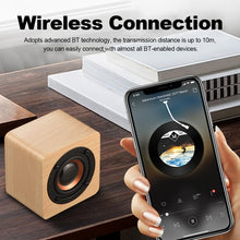 Load image into Gallery viewer, Q1 Wooden Mini Portable Mega Bass Wireless Bluetooth Speaker