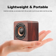 Load image into Gallery viewer, Q1 Wooden Mini Portable Mega Bass Wireless Bluetooth Speaker