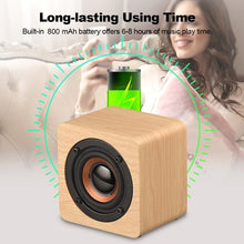 Load image into Gallery viewer, Q1 Wooden Mini Portable Mega Bass Wireless Bluetooth Speaker
