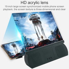 Load image into Gallery viewer, F9 10 inch Universal Chargeable Mobile Phone Screen Amplifier HD Video Amplifier with Silicone Suction Cup Stand &amp; Bluetooth Speaker