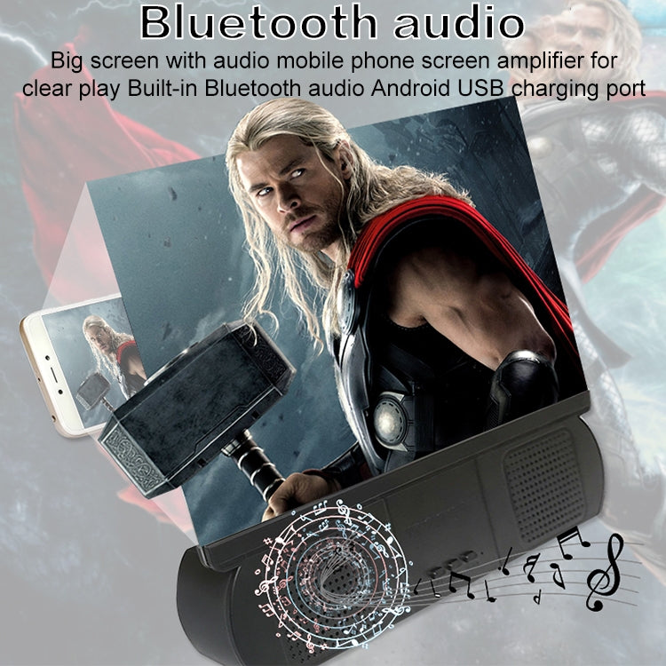 F9 10 inch Universal Chargeable Mobile Phone Screen Amplifier HD Video Amplifier with Silicone Suction Cup Stand & Bluetooth Speaker