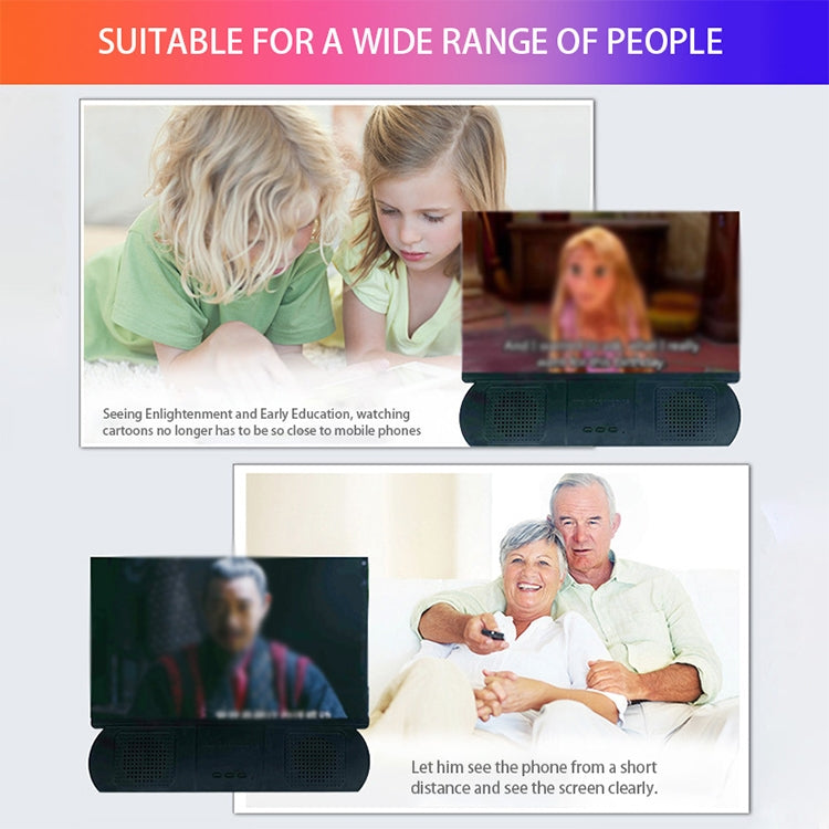 F9 10 inch Universal Chargeable Mobile Phone Screen Amplifier HD Video Amplifier with Silicone Suction Cup Stand & Bluetooth Speaker