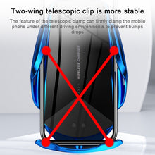 Load image into Gallery viewer, Q2 15W Universal Rotation Infrared Induction Magnetic Car Wireless Charging Mobile Phone Holder with Micro USB + 8 Pin + Type-C / USB-C Magnetic Connector, Q2 Black, Q2 Gold, Q2 Blue, Q2 Red, Q2 Silver