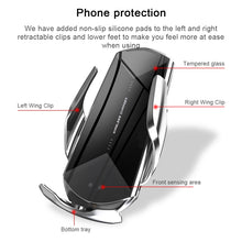 Load image into Gallery viewer, Q2 15W Universal Rotation Infrared Induction Magnetic Car Wireless Charging Mobile Phone Holder with Micro USB + 8 Pin + Type-C / USB-C Magnetic Connector, Q2 Black, Q2 Gold, Q2 Blue, Q2 Red, Q2 Silver