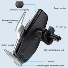 Load image into Gallery viewer, S7 15W QI 360 Degree Rotatable Infrared Induction Car Air Outlet Wireless Charging Mobile Phone Holder for 4.0-6.5 inch Mobile Phones, S7