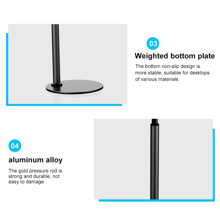 ZM-15 Rotatable Aluminum Alloy Desktop Stand Lazy Stand for 4.7-12.9 inch Mobile Phones / Tablets