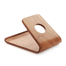 Load image into Gallery viewer, JS01 Wooden Desktop Phone Holder Universal Curved Wood Support Frame For Tablet Phones (Lindens), IP7G0650A, IP7G0650B, IP7G0650C