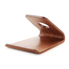 Load image into Gallery viewer, JS01 Wooden Desktop Phone Holder Universal Curved Wood Support Frame For Tablet Phones (Lindens), IP7G0650A, IP7G0650B, IP7G0650C