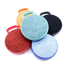 Load image into Gallery viewer, A01L Cloth Texture Round Portable Mini Bluetooth Speaker, Support Hands-free Call &amp; TF Card