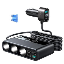 Load image into Gallery viewer, JOYROOM JR-CL06 9 in 1 210W PD USB-C / Type-C + Dual QC3.0 USB + 3 USB + 3 Cigarette Lighter Holes Digital Display Car Charger, JR-CL06