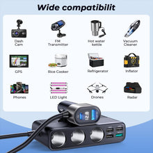 Load image into Gallery viewer, JOYROOM JR-CL06 9 in 1 210W PD USB-C / Type-C + Dual QC3.0 USB + 3 USB + 3 Cigarette Lighter Holes Digital Display Car Charger, JR-CL06