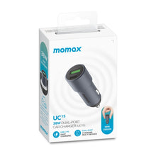 Load image into Gallery viewer, MOMAX UC15 38W PD + QC3.0 Dual Ports Car Charger, 38W