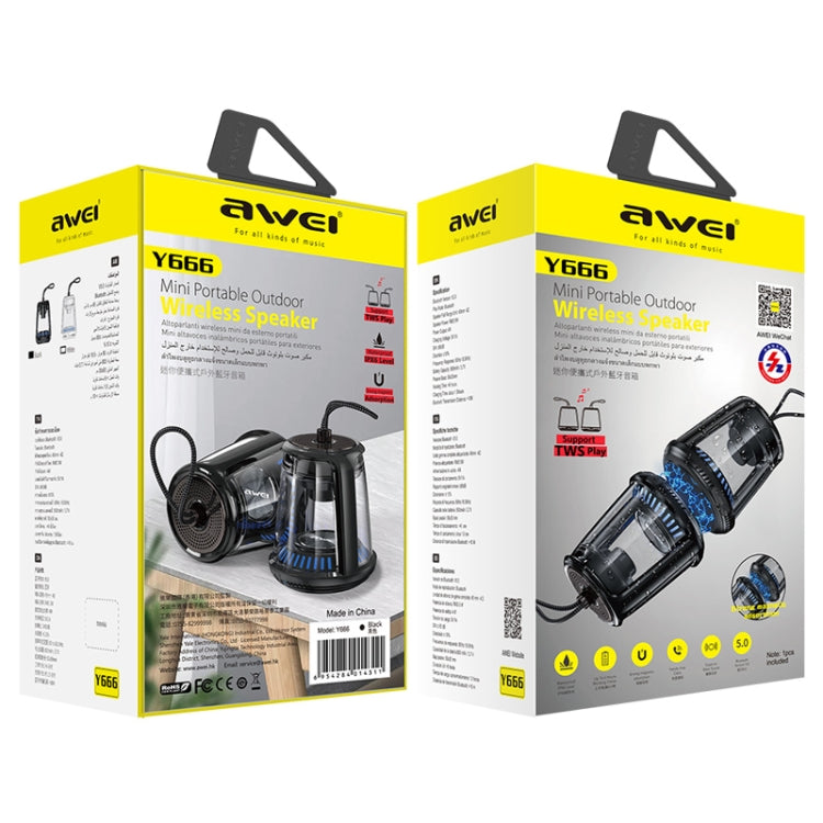 awei Y666 Mini Portable Outdoor Bluetooth Speaker, Support TWS Play