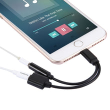 Load image into Gallery viewer, 10cm 8 Pin Female &amp; 3.5mm Audio Female to 8 Pin Male Charger Adapter Cable, Support All IOS Systems
