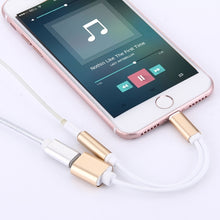 Load image into Gallery viewer, 10cm 8 Pin Female &amp; 3.5mm Audio Female to 8 Pin Male Charger Adapter Cable, Support All IOS Systems