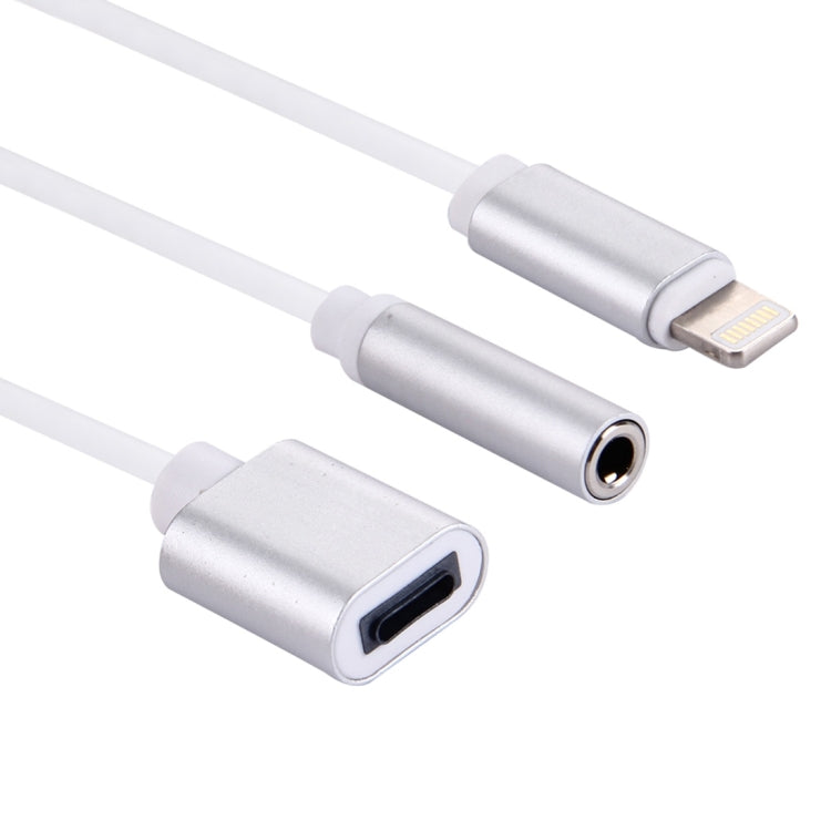 10cm 8 Pin Female & 3.5mm Audio Female to 8 Pin Male Charger&#160;Adapter Cable, Support All IOS Systems