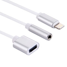 Load image into Gallery viewer, 10cm 8 Pin Female &amp; 3.5mm Audio Female to 8 Pin Male Charger&#160;Adapter Cable, Support All IOS Systems