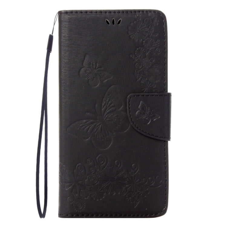 For  iPhone 8 & 7   Pressed Flowers Butterfly Pattern Horizontal Flip Leather Case with Holder & Card Slots & Wallet