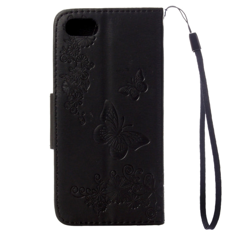For  iPhone 8 & 7   Pressed Flowers Butterfly Pattern Horizontal Flip Leather Case with Holder & Card Slots & Wallet