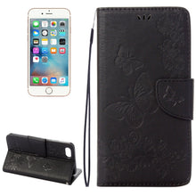 Load image into Gallery viewer, For  iPhone 8 &amp; 7   Pressed Flowers Butterfly Pattern Horizontal Flip Leather Case with Holder &amp; Card Slots &amp; Wallet