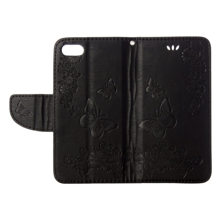 For  iPhone 8 & 7   Pressed Flowers Butterfly Pattern Horizontal Flip Leather Case with Holder & Card Slots & Wallet