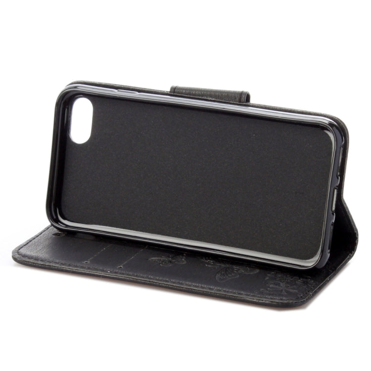 For  iPhone 8 & 7   Pressed Flowers Butterfly Pattern Horizontal Flip Leather Case with Holder & Card Slots & Wallet