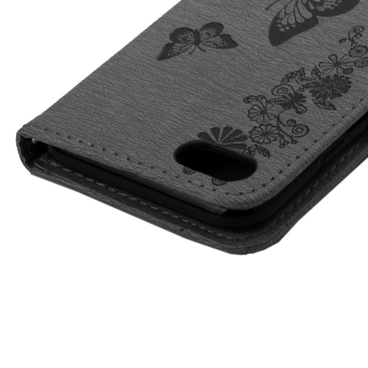 For  iPhone 8 & 7   Pressed Flowers Butterfly Pattern Horizontal Flip Leather Case with Holder & Card Slots & Wallet