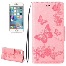 Load image into Gallery viewer, For  iPhone 8 &amp; 7   Pressed Flowers Butterfly Pattern Horizontal Flip Leather Case with Holder &amp; Card Slots &amp; Wallet