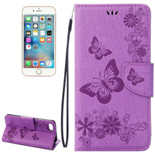 Load image into Gallery viewer, For  iPhone 8 &amp; 7   Pressed Flowers Butterfly Pattern Horizontal Flip Leather Case with Holder &amp; Card Slots &amp; Wallet