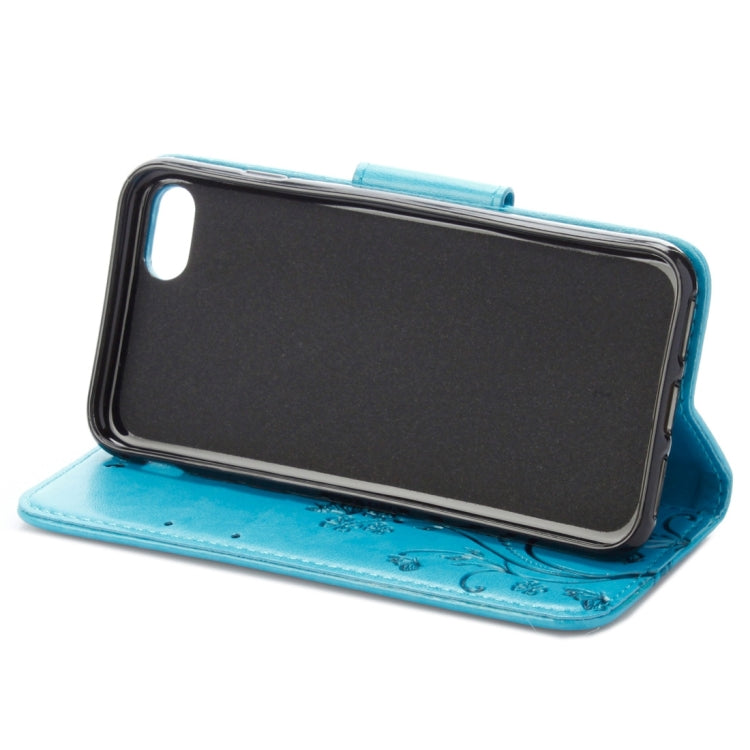 For  iPhone 8 & 7  Pressed Flowers Horizontal Flip Leather Case with Holder & Card Slots & Wallet