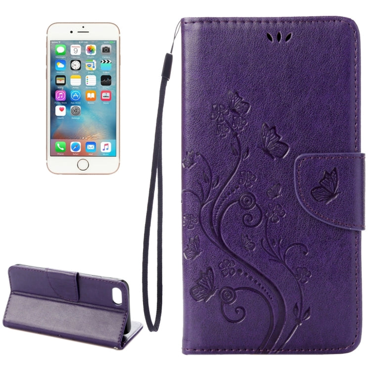 For  iPhone 8 & 7  Pressed Flowers Horizontal Flip Leather Case with Holder & Card Slots & Wallet