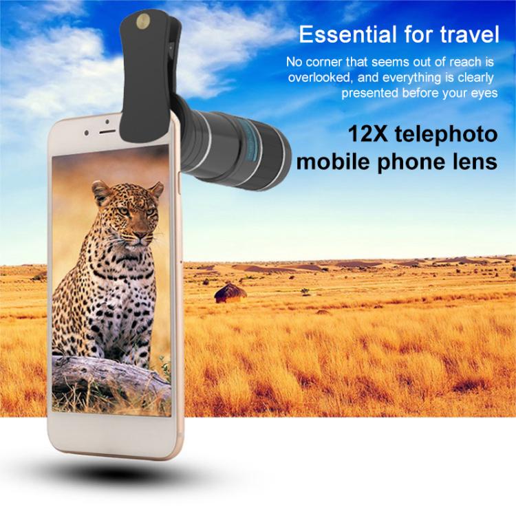 HAUTIK HK-002 5 in 1 180 Degree Fisheye Lens + 0.65X Macro &  Wide Lens + 12X Telephoto Lens + Star Line Lens Kits