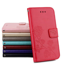 Load image into Gallery viewer, Fro  iPhone 8 &amp; 7  Roses Pressed Flowers Pattern Flip Leather Case with Holder &amp; Card Slots &amp; Wallet