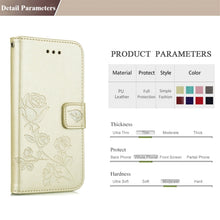 Load image into Gallery viewer, Fro  iPhone 8 &amp; 7  Roses Pressed Flowers Pattern Flip Leather Case with Holder &amp; Card Slots &amp; Wallet