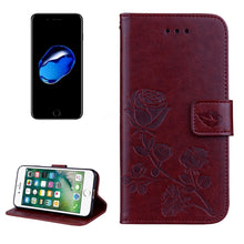 Load image into Gallery viewer, Fro  iPhone 8 &amp; 7  Roses Pressed Flowers Pattern Flip Leather Case with Holder &amp; Card Slots &amp; Wallet