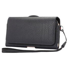 Universal Litchi Texture Vertical Flip Thwartwise PU Leather Case / Waist Bag with Back Splint & Card Slots & 15cm Lanyard for  iPhone 8 & 7  & 6s & 6, Galaxy SIV & SIII, Xiaomi Redmi 3 & 3X, Size: 14.3 x 7.5 x 1.5 cm