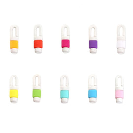 100 PCS Earphone Headphone Wire Cable Line Protective Cover Winder Cord Wrap Organizer, Random Color Delivery