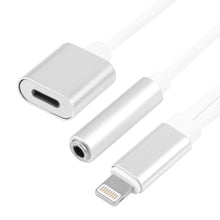 Load image into Gallery viewer, 10cm 8 Pin Female &amp; 3.5mm Audio Female to 8 Pin Male Charger Adapter Cable, Support All iOS System