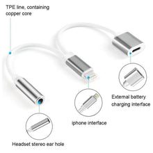 Load image into Gallery viewer, 10cm 8 Pin Female &amp; 3.5mm Audio Female to 8 Pin Male Charger Adapter Cable, Support All iOS System