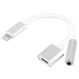 10cm 8 Pin Female & 3.5mm Audio Female to 8 Pin Male Charger Adapter Cable, Support All iOS System