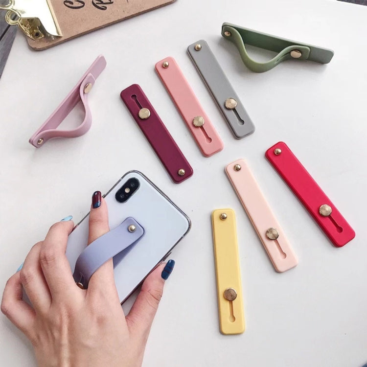 TPU Leather Finger Strap Phone Holder Desktop Grip Stand