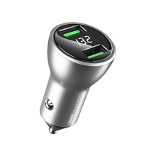 Load image into Gallery viewer, REMAX RCC106 Vitor Series 3.4A Dual USB Interface Car Charger with Digital Display, with Digital Display Silver, with Digital Display Black
