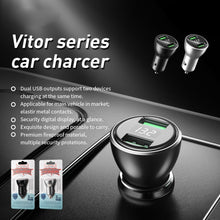 Load image into Gallery viewer, REMAX RCC106 Vitor Series 3.4A Dual USB Interface Car Charger with Digital Display, with Digital Display Silver, with Digital Display Black