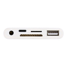 Load image into Gallery viewer, 5 in 1  8 Pin to USB HUB And USB-C / Type-C And 3.5mm Earphone And SD And TF Card Reader