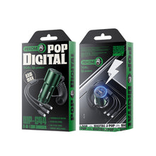 Load image into Gallery viewer, WK WP-C44 Pop Digital Series Ciahung 3-in-1 Cabled 33W Dual-USB Fast Car Charger, WP-C44 (Black), WP-C44 (Green), WP-C44 (Silver)