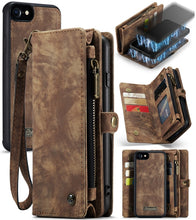 Load image into Gallery viewer, CaseMe for  iPhone 8 &amp; 7  Multifunctional Leather Billfold with Detachable Magnetic PC Back Protective Case &amp; Holder &amp; 10 Card Slots &amp; 3 Cash Slots &amp; 1 Zipper Wallet &amp; 2 Photo Frames &amp; 3 Magnetic Clasps