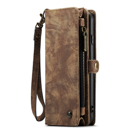 CaseMe for  iPhone 8 & 7  Multifunctional Leather Billfold with Detachable Magnetic PC Back Protective Case & Holder & 10 Card Slots & 3 Cash Slots & 1 Zipper Wallet & 2 Photo Frames & 3 Magnetic Clasps, For 8 & 7, For iPhone 8 & 7