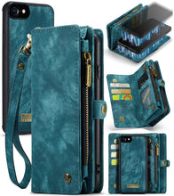 Load image into Gallery viewer, CaseMe for  iPhone 8 &amp; 7  Multifunctional Leather Billfold with Detachable Magnetic PC Back Protective Case &amp; Holder &amp; 10 Card Slots &amp; 3 Cash Slots &amp; 1 Zipper Wallet &amp; 2 Photo Frames &amp; 3 Magnetic Clasps, For iPhone 8 &amp; 7, For 8 &amp; 7