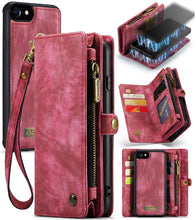 Load image into Gallery viewer, CaseMe for  iPhone 8 &amp; 7  Multifunctional Leather Billfold with Detachable Magnetic PC Back Protective Case &amp; Holder &amp; 10 Card Slots &amp; 3 Cash Slots &amp; 1 Zipper Wallet &amp; 2 Photo Frames &amp; 3 Magnetic Clasps, For iPhone 8 &amp; 7, For 8 &amp; 7